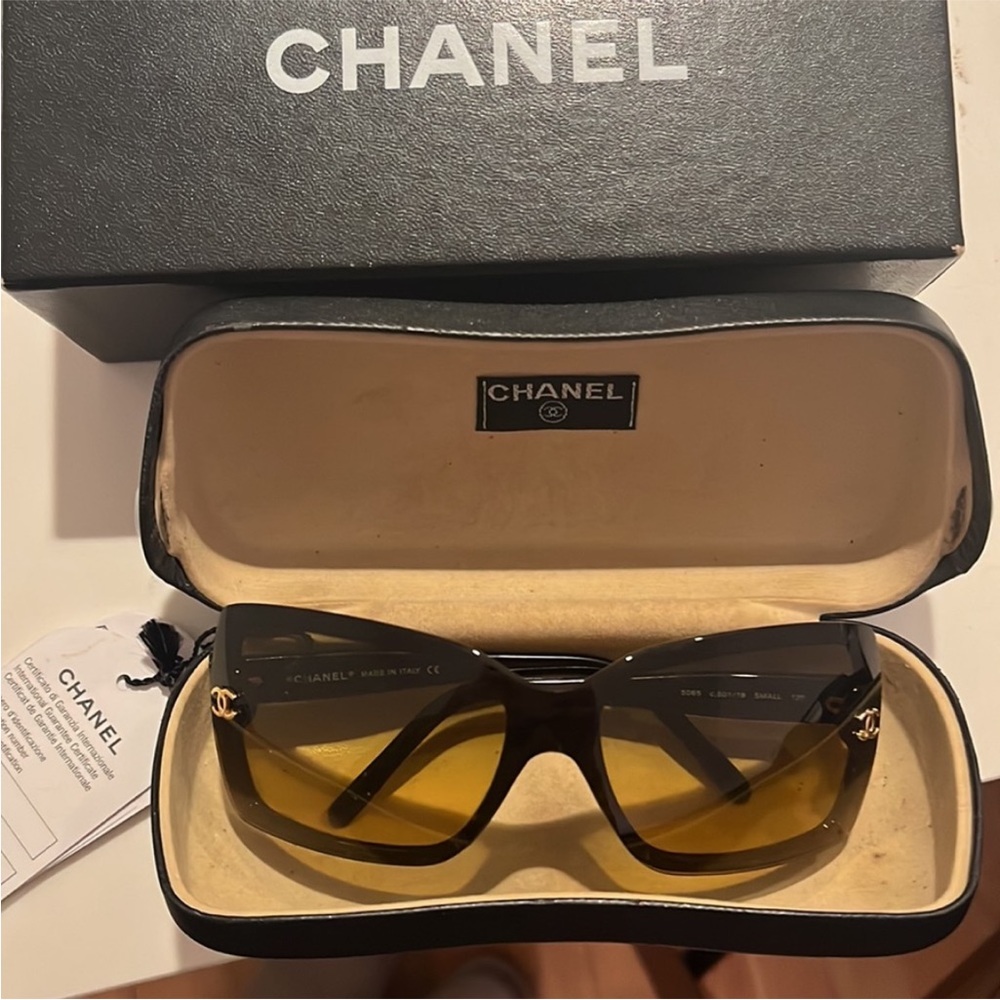 Chanel Logo Sunglasses with original case and tags